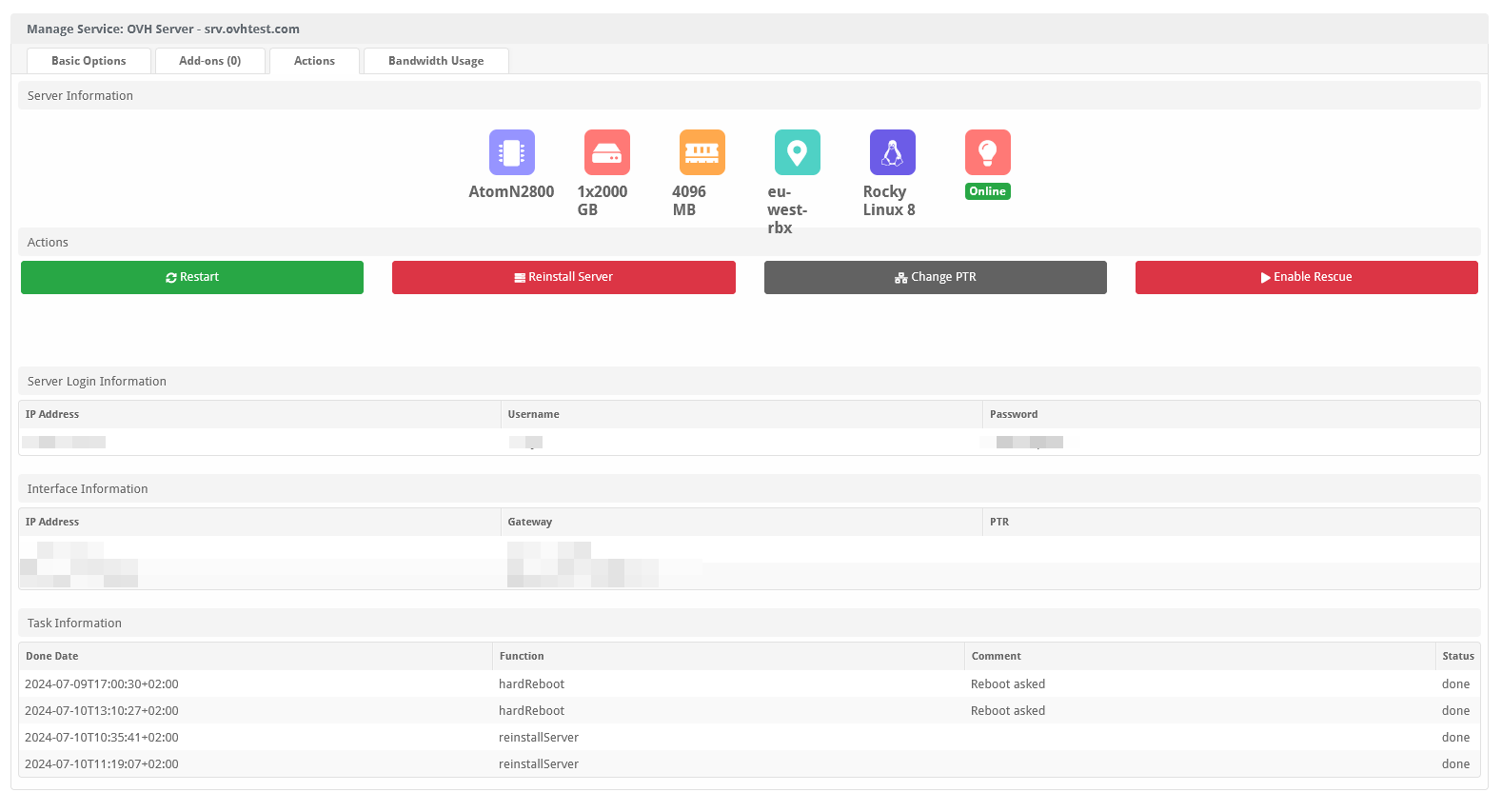 OVH Server Automation For Blesta