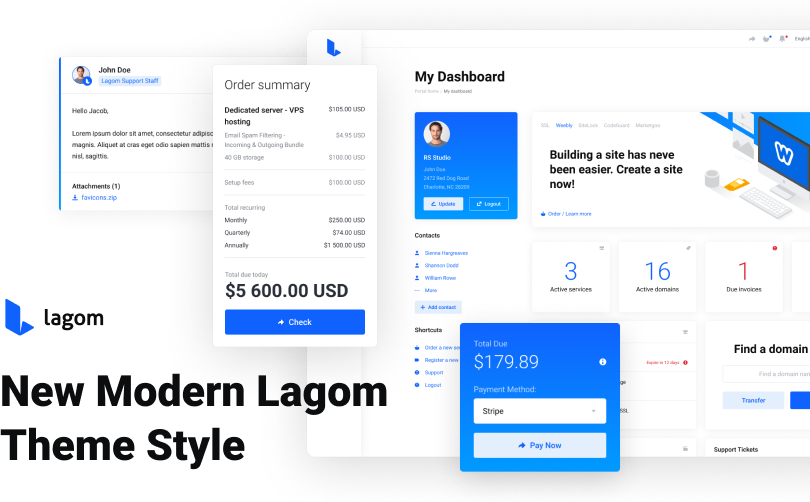 Lagom WHMCS Client Theme By RSStudio 2.3.3