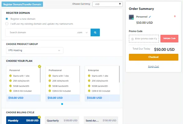 ONE STEP CHECKOUT ORDER FORM FOR WHMCS