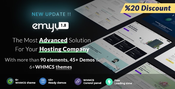 EMYUI - Multipurpose Web Hosting with WHMCS Template v1.8.4