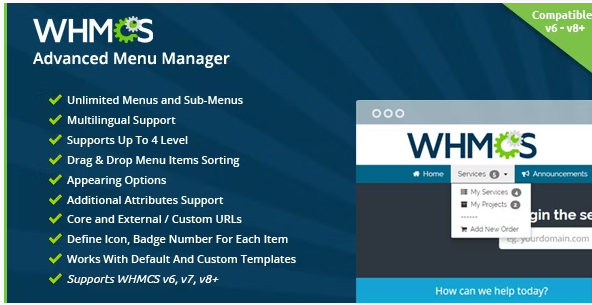 WHMCS Advanced Menu Manager