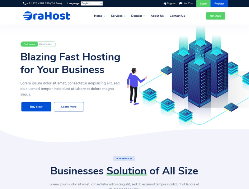 Erahost WHMCS Theme v8.10.1